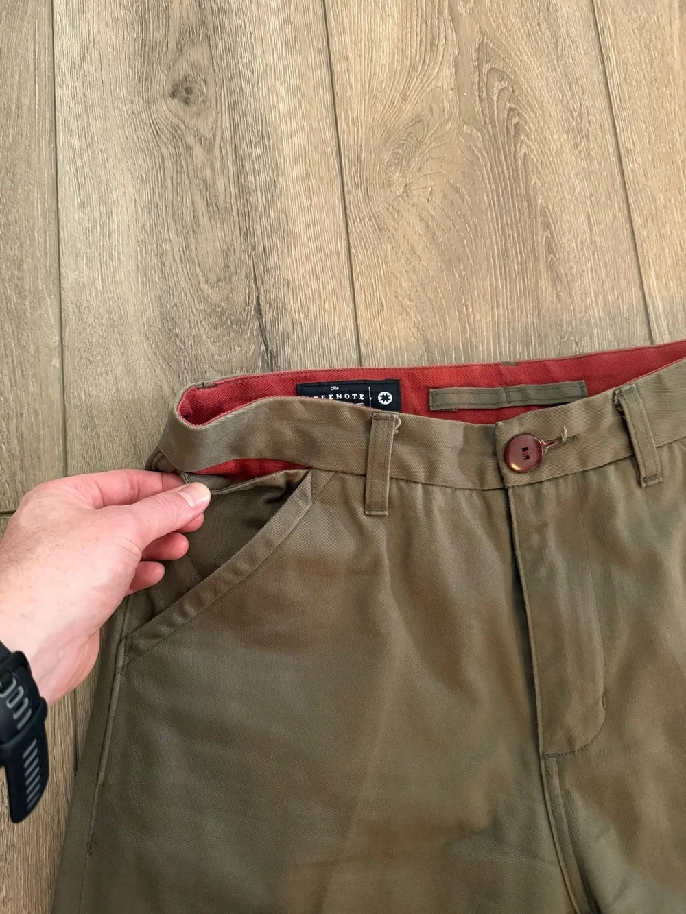 The Freenote Cloth Cotton Pants Men Size 32x31 Casual Chino Selvedge Olive Green
